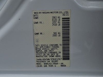 2021 Nissan Altima 2.5 SV