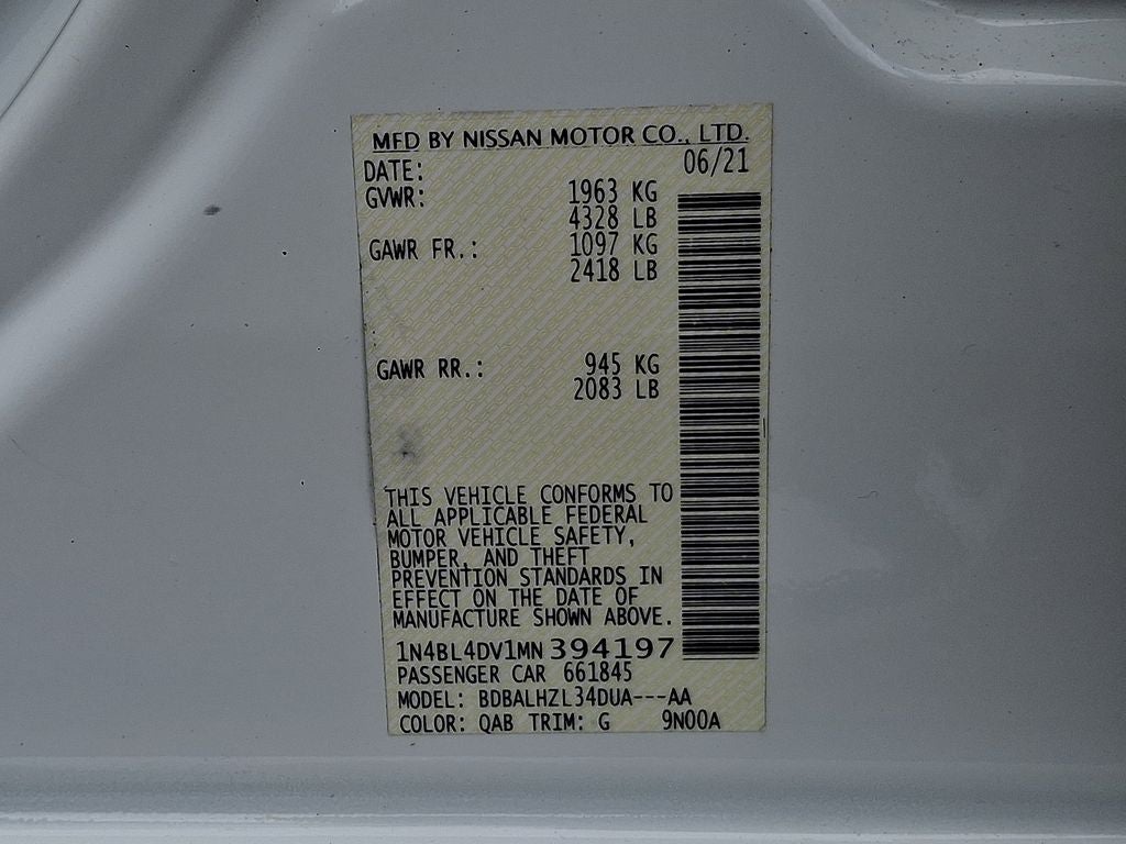 2021 Nissan Altima 2.5 SV