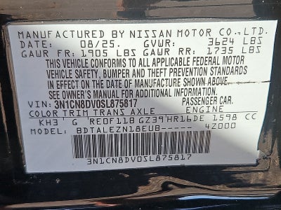 2025 Nissan Versa S