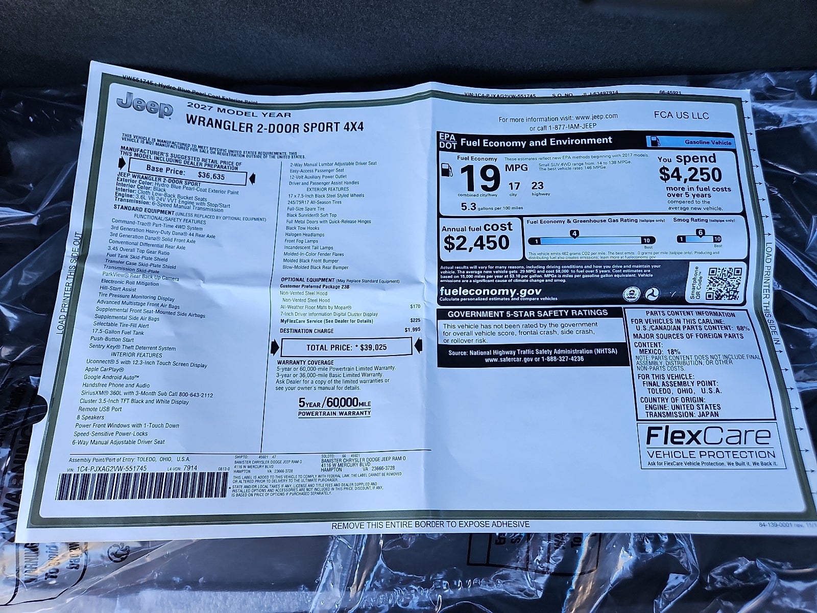 2027 Jeep Wrangler Sport