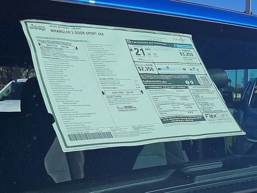 2026 Jeep Wrangler WRANGLER 2-DOOR SPORT