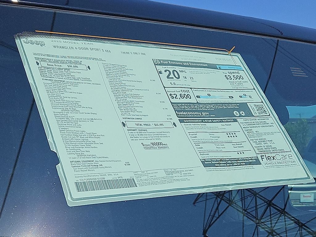 2025 Jeep Wrangler WRANGLER 4-DOOR SPORT S