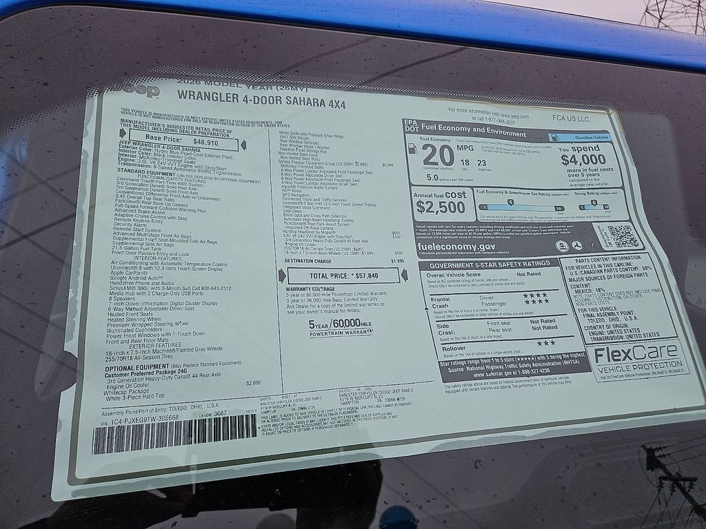 2026 Jeep Wrangler WRANGLER 4-DOOR SAHARA