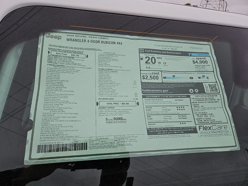 2026 Jeep Wrangler WRANGLER 4-DOOR RUBICON