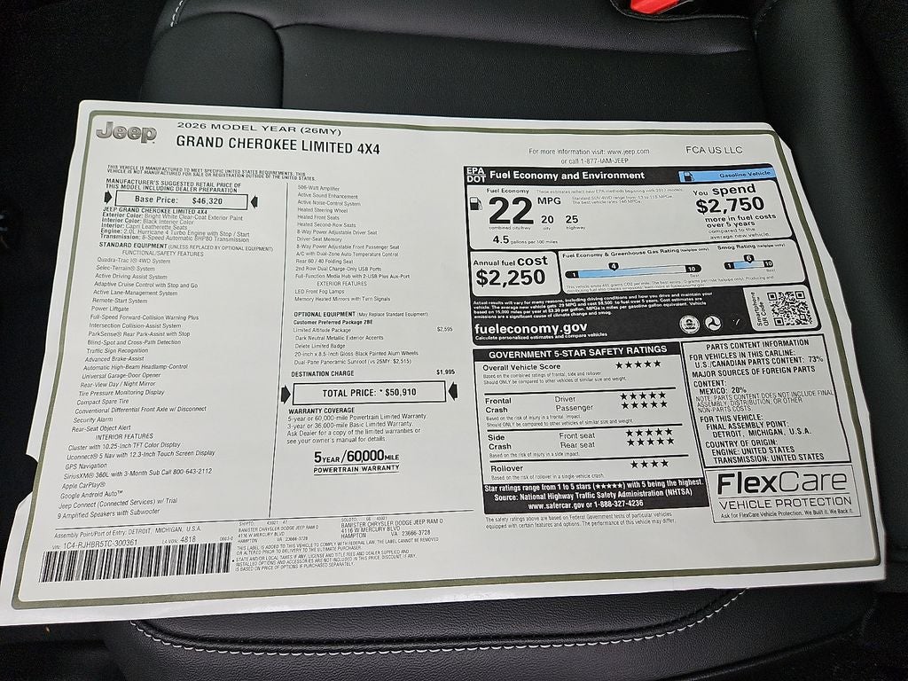 2026 Jeep Grand Cherokee GRAND CHEROKEE LIMITED 4X4