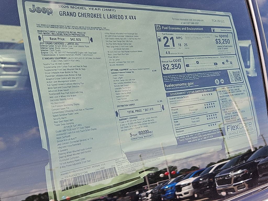 2026 Jeep Grand Cherokee GRAND CHEROKEE L LAREDO X 4X4