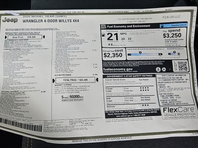 2026 Jeep Wrangler WRANGLER 4-DOOR WILLYS