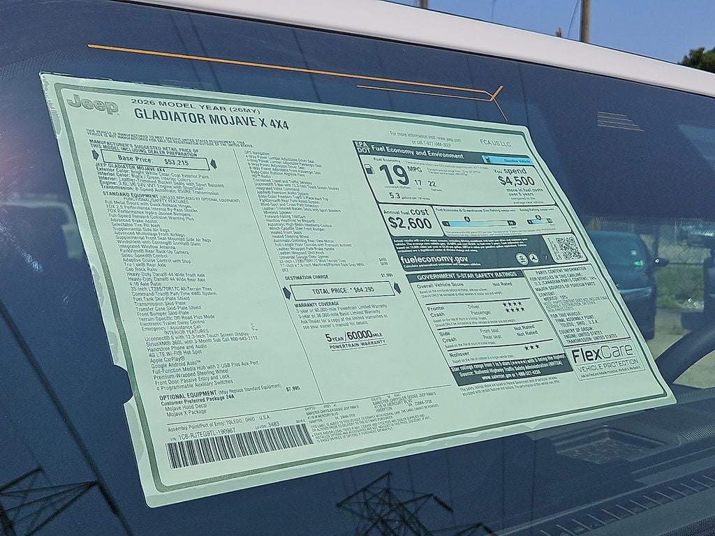 2026 Jeep Gladiator GLADIATOR MOJAVE X 4X4