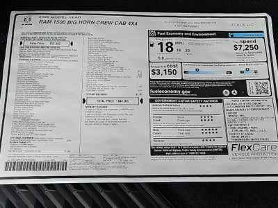 2026 RAM Ram 1500 RAM 1500 BIG HORN CREW CAB 4X4 5'7' BOX