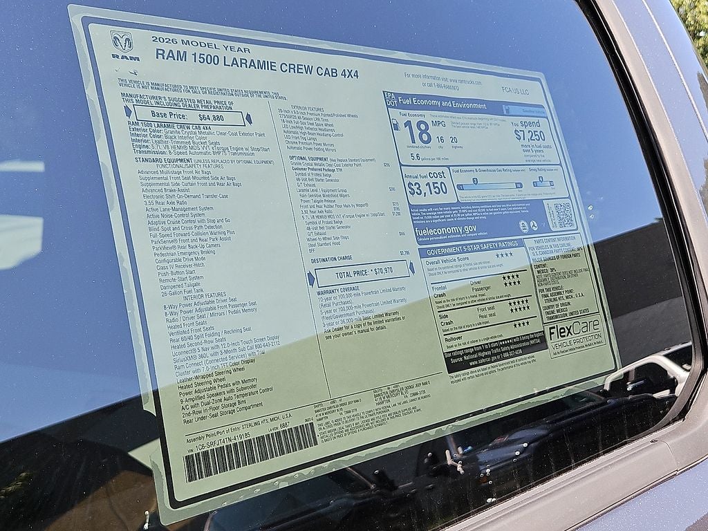 2026 RAM Ram 1500 RAM 1500 LARAMIE CREW CAB 4X4 5'7' BOX