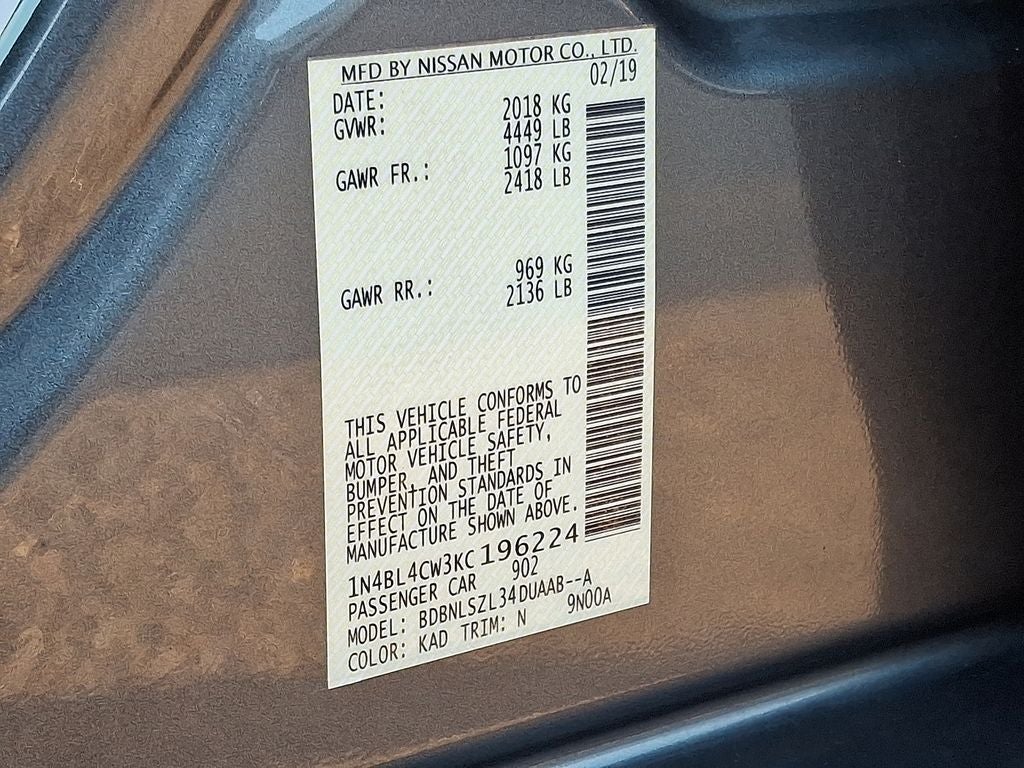 2019 Nissan Altima 2.5 SR