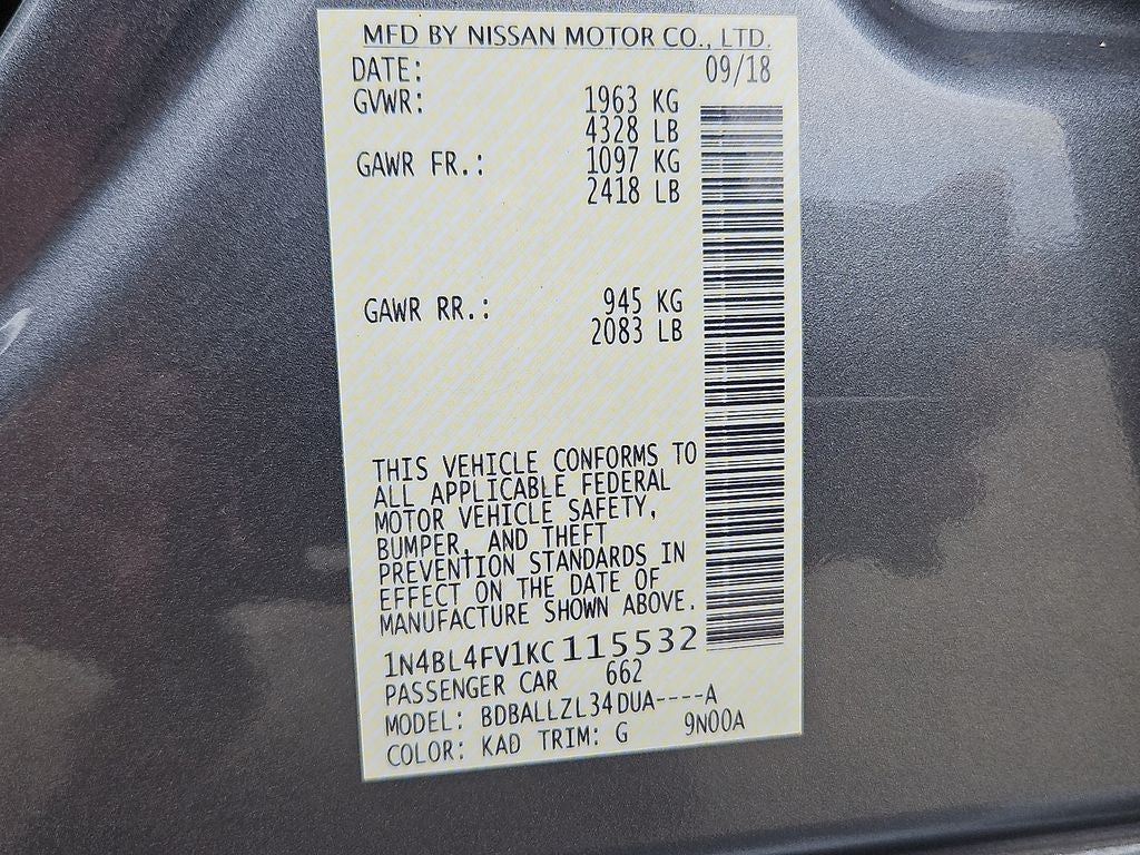 2019 Nissan Altima 2.5 Platinum