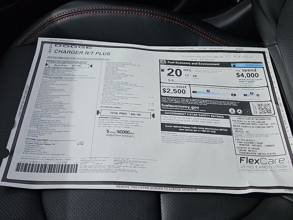 2026 Dodge Charger CHARGER R/T PLUS 4-DOOR AWD