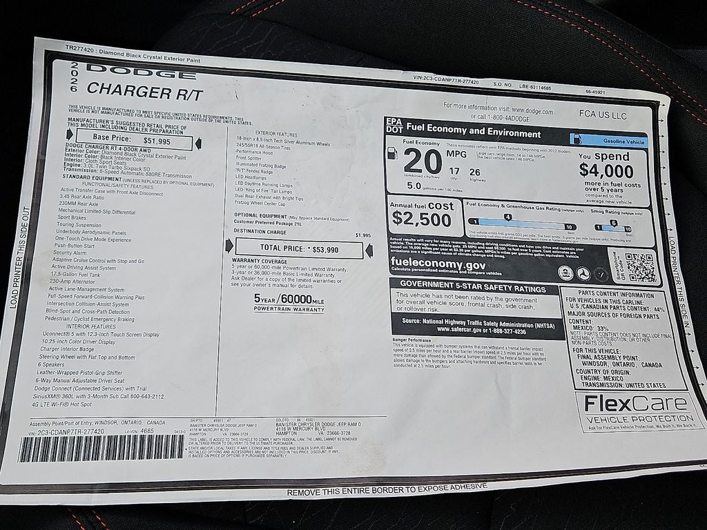 2026 Dodge Charger CHARGER R/T 4-DOOR AWD