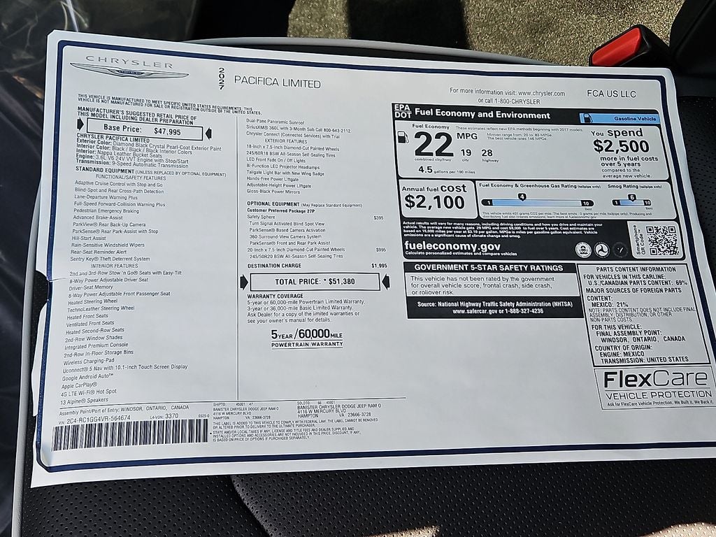 2027 Chrysler Pacifica PACIFICA LIMITED