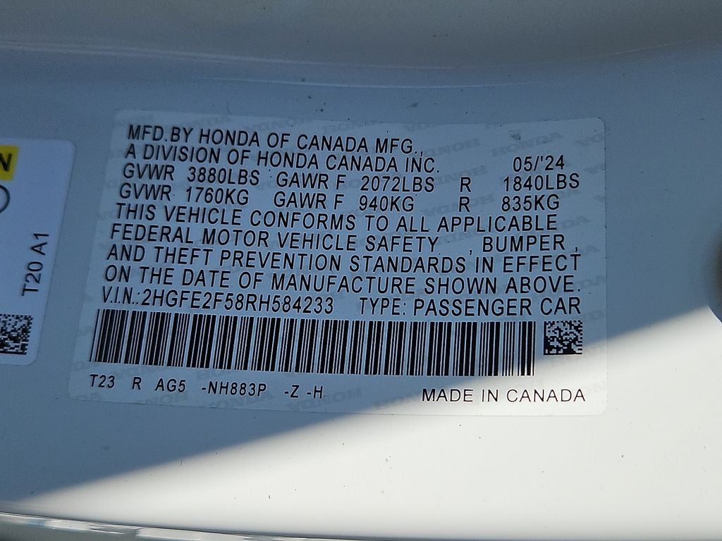 2024 Honda Civic Sedan Sport