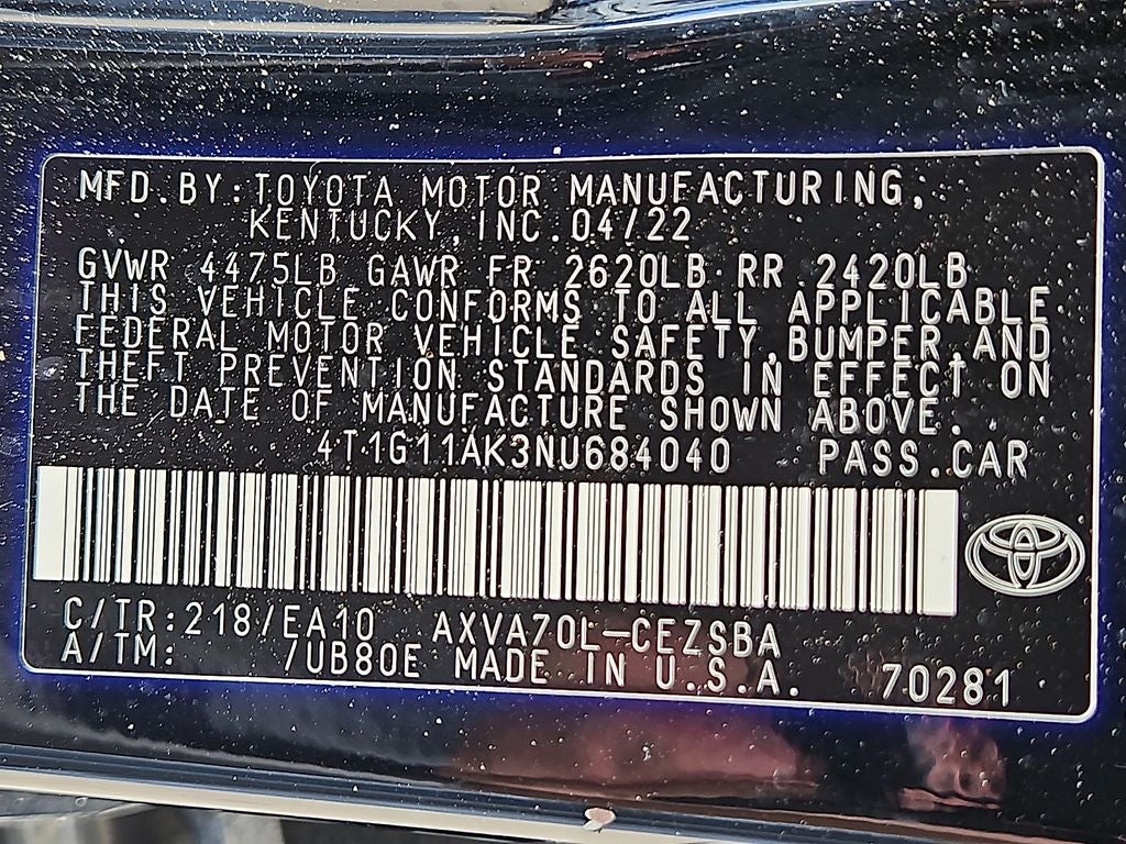 2022 Toyota Camry SE