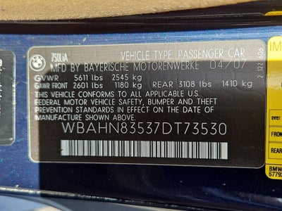 2007 BMW 750Li 750Li