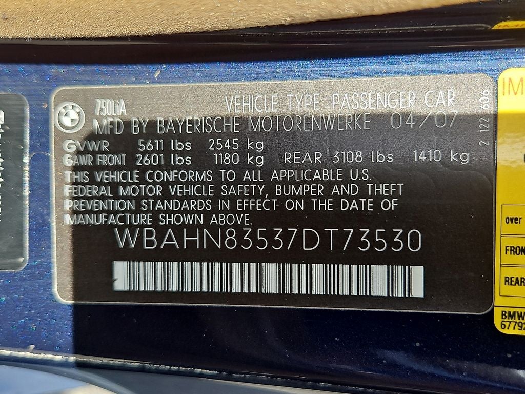 2007 BMW 750Li 750Li