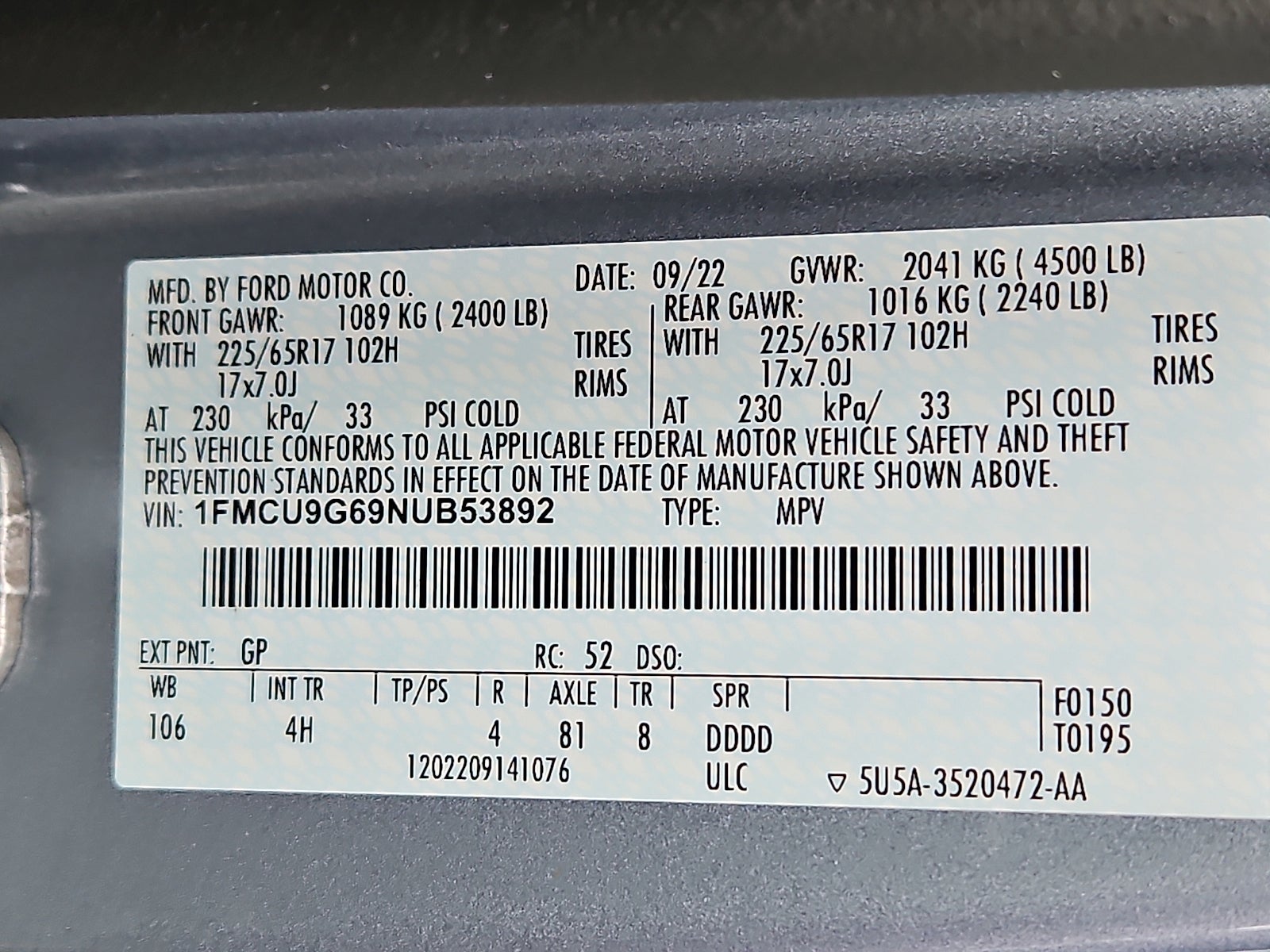 2022 Ford Escape SE