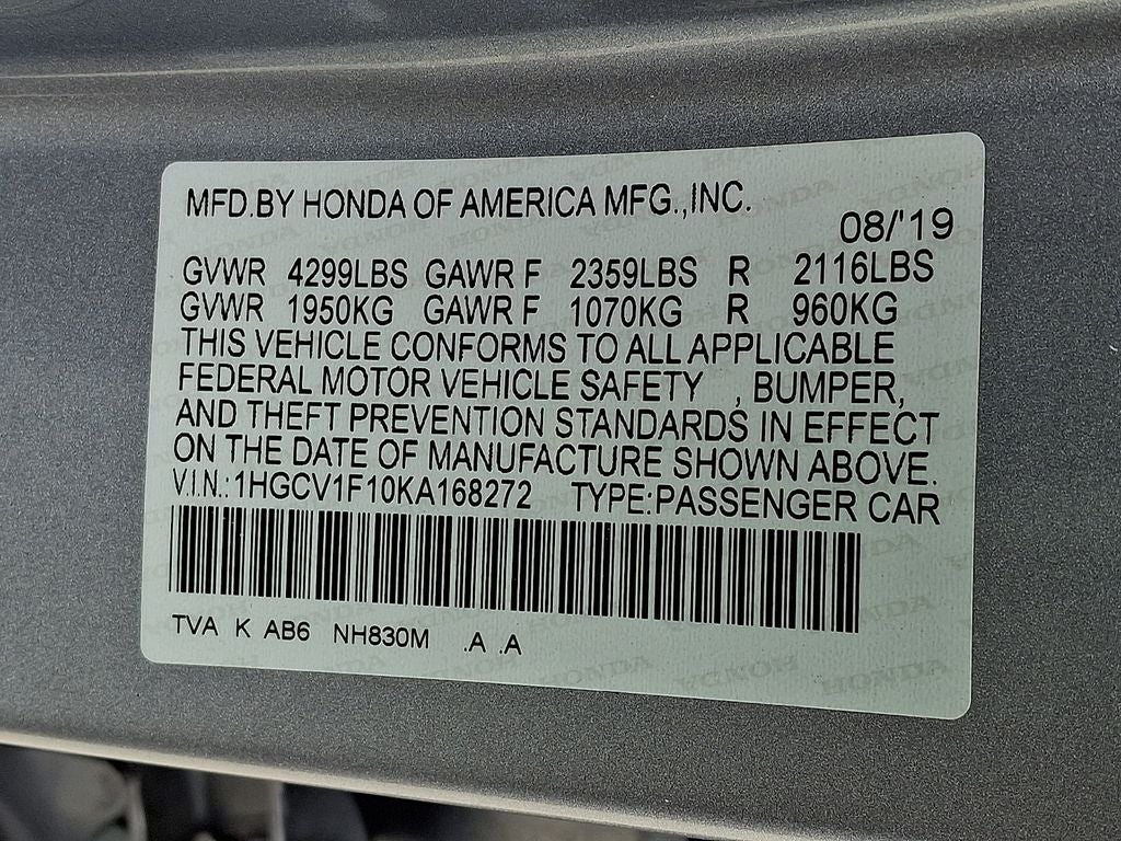 2019 Honda Accord LX 1.5T