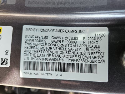 2021 Honda Accord Hybrid Touring
