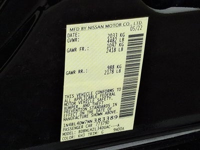 2022 Nissan Altima 2.5 SV