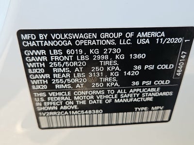 2021 Volkswagen Atlas 3.6L V6 SE w/Technology R-Line