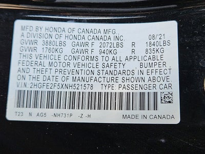 2022 Honda Civic Sport