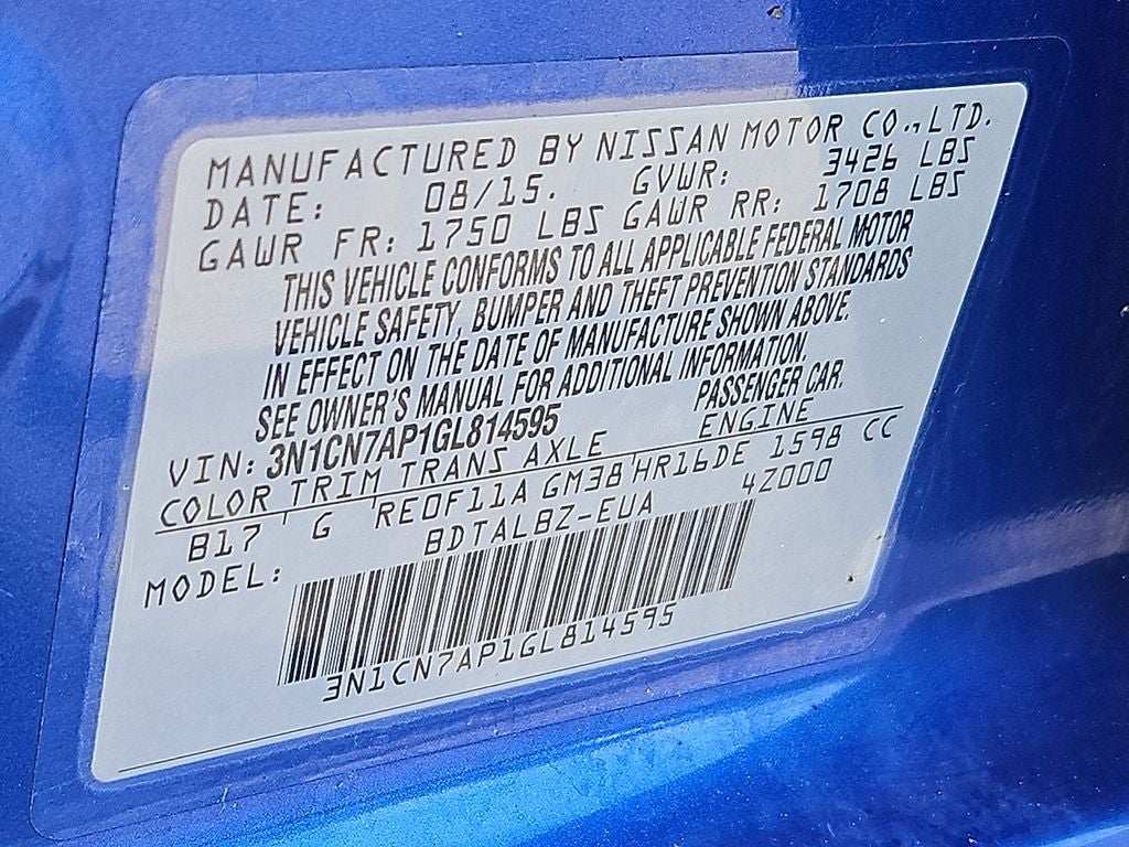 2016 Nissan Versa SV