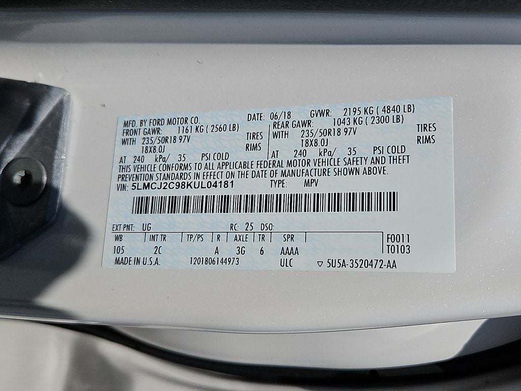 2019 Lincoln MKC Select