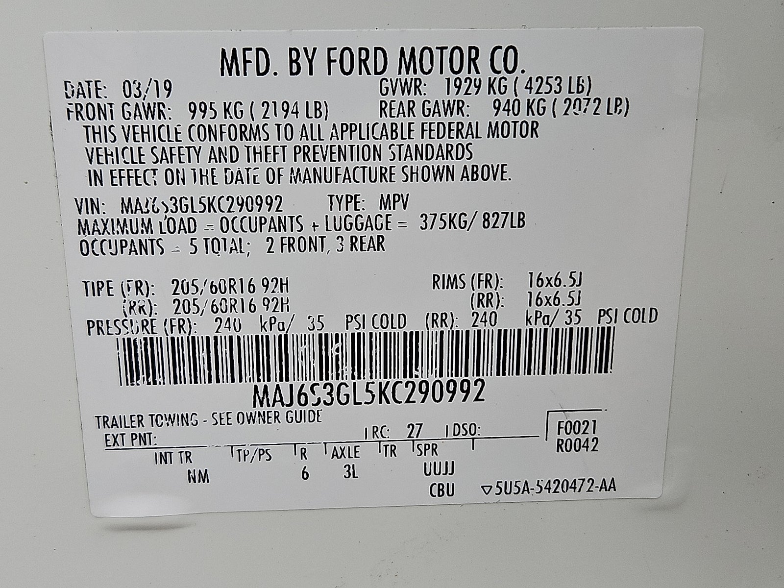 2019 Ford Ecosport SE