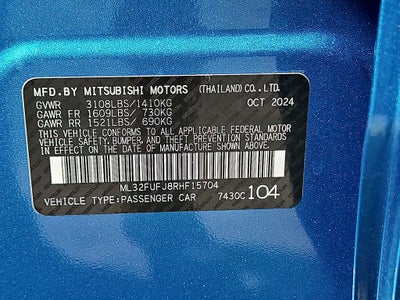 2024 Mitsubishi Mirage G4 ES