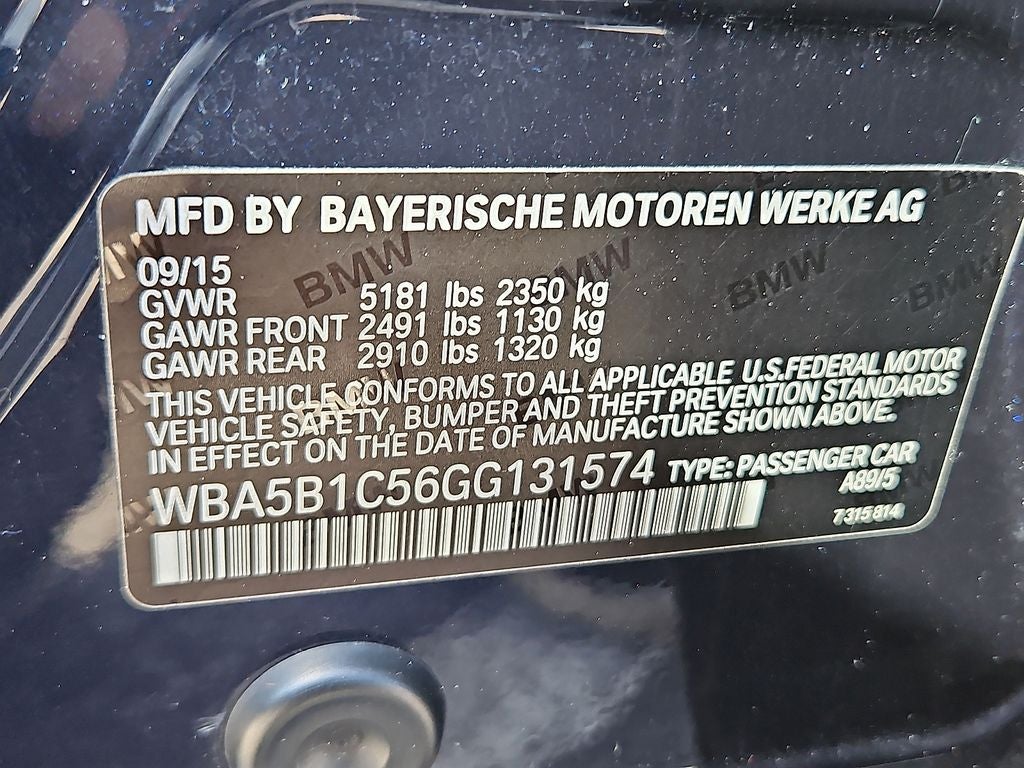 2016 BMW 5 series 535i